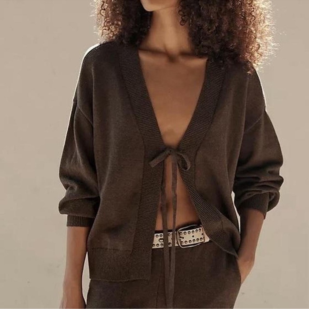 Free People Beach Solar Cardigan, #Chocolate Brown, XS